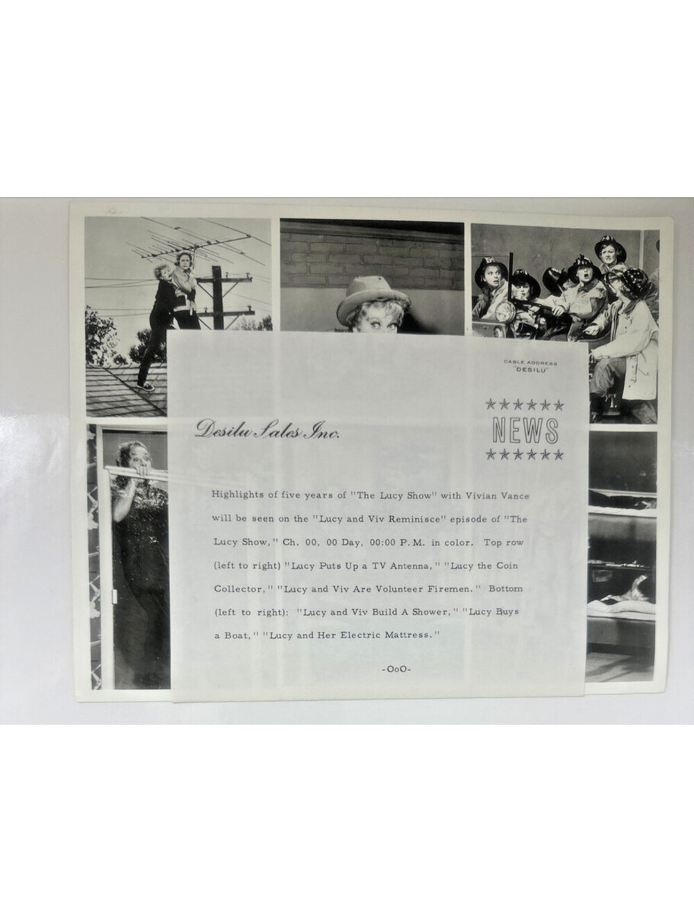 I LOVE LUCY 8x10 b/w Original Studio Press Photo Lucille Ball Vivian Vance Type1